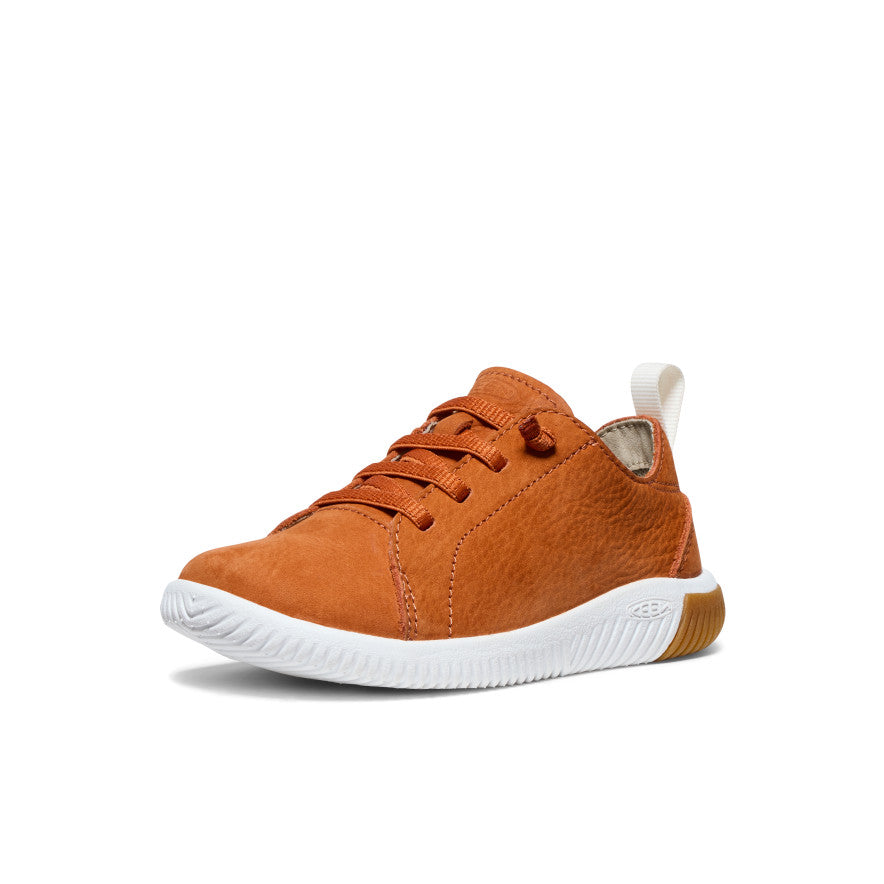 Little Kids' KNX Leather Sneaker | Gold Flame/Star White - Image 3